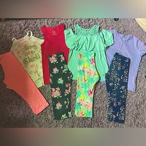 8 piece girls size 10 lot; SO soft perfect legging capris & tops